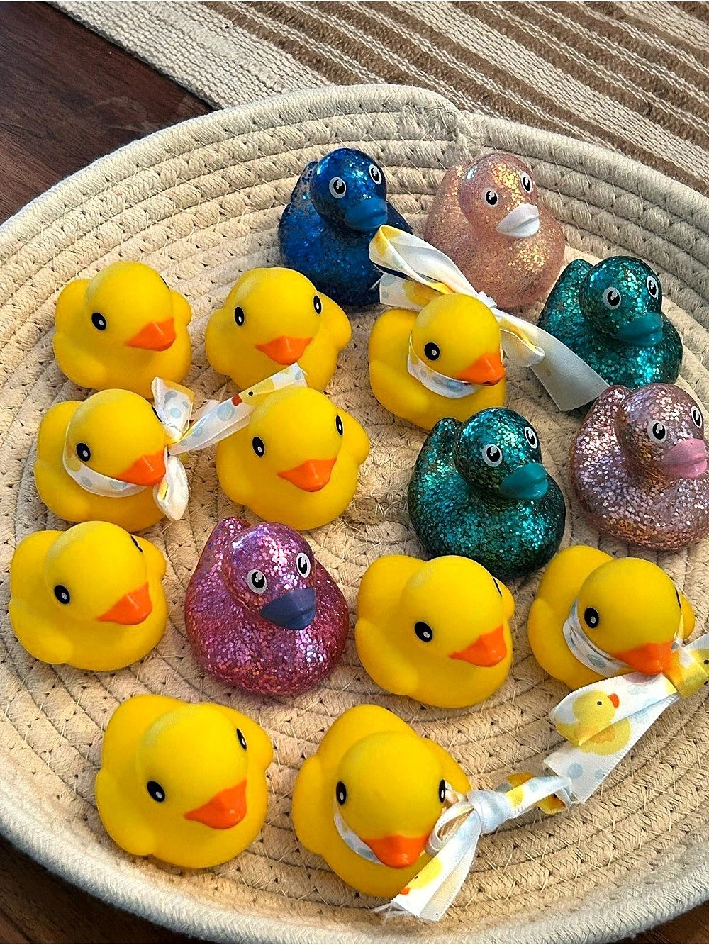 Assorted Rubber Duck Figures Yellow & Blue